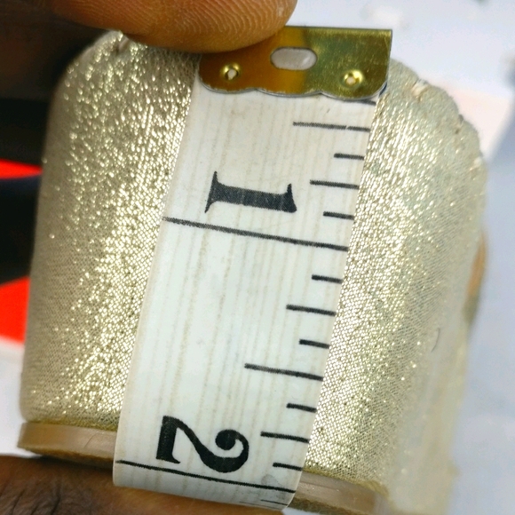 Sparkling Dazzling Champagne Gold Wedge Sandal Slides decorated 10 Low … - Picture 6 of 6